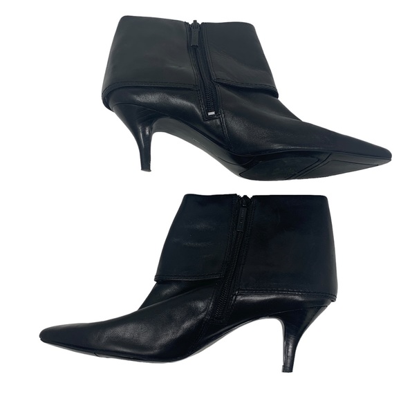 Nine West Black Leather Ankle Boots • Tyro Kitten Heel Size 6.5 - Picture 5 of 10